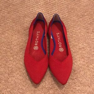 Rothy’s chili red pointed toe flats 7.5